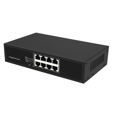 China CCTV IEEE802.3 af Security Power System High Gigabit On Left Outdoor BT Switch IP65 Waterproof 60w 10/100/1000Mbps 8 PoE for sale