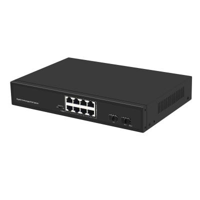 China CCTV security system 48V 8 poe switch with 8 ground port with 2 1.25g SFP poe switch for sale