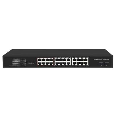 China CCTV security system OEM poe switch 400W ethernet fiber network switch 24 port 1000mbps gigabit 24 port SFP poe switches for sale