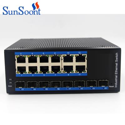 China High Quality LACP Gigabyte LAN Port 12ports 10/100/1000 Switch Network 8*1.25g SFP for sale