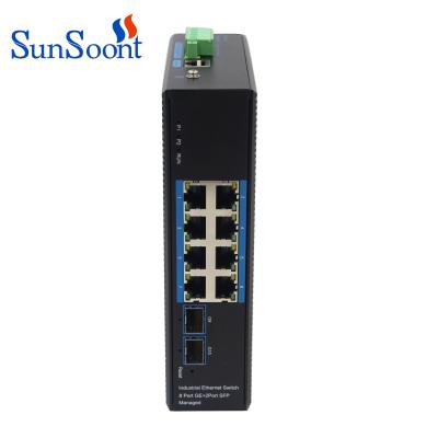 China LACP Factory Price Industrial Network Switch 10/100/1000m 8 Port Network Switch 12V 56V Controlled Switch for sale