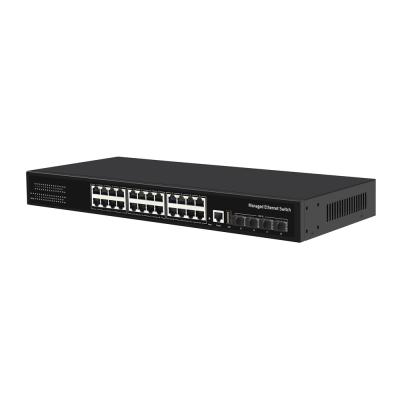 China LACP Port Network Managed Gigabit Switch 24 x Gigabit 24 Ports 4 x 10G SFP Base LAN Switch for sale