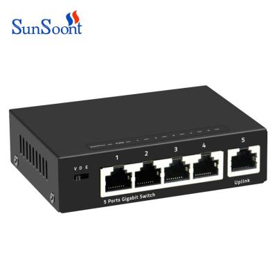 China Wholesale LACP Network Switch 5 Ports 10/100/1000Mbps Ethernet RJ45 Network Switch Professional for sale