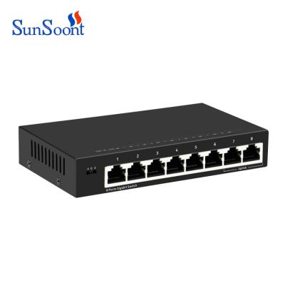 China LACP factory price gigabit network switch 300 meter unmanaged 8 meter port network switch for sale