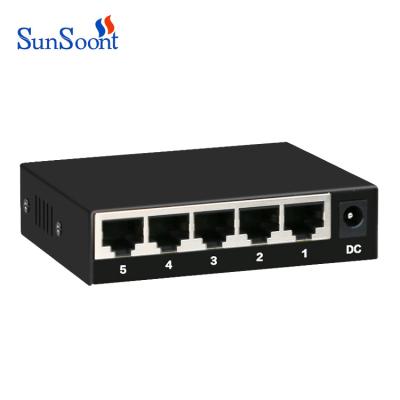 China LACP Factory Price Metal Case 5 Port Ethernet Network Switch 100mbps for sale