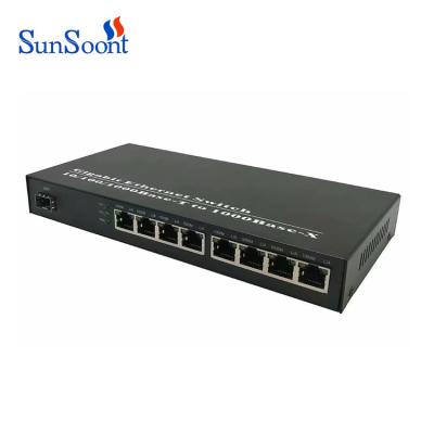 China FTTH FTTx FTTB Gigabit Ethernet Network Switch 10/100/1000M 8 RJ45 1 SFP Fiber Optic Media Converter for sale