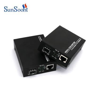 China FTTH FTTx FTTB Network SFP Media Converter 10/100/1000 Base Media Converter Fiber Optic Media Converter 10/100/1000 for sale