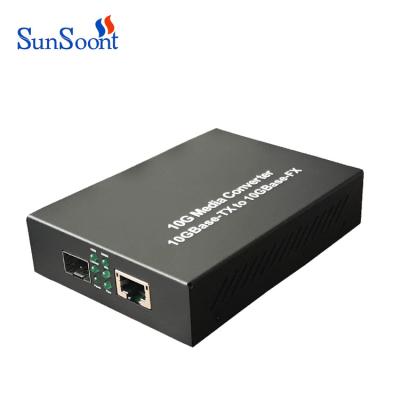 China FTTH FTTx FTTB 2 Port 10GB SFP+ Network Factory 10g SFP+ Fiber Optic Media Converter to RJ45 for sale