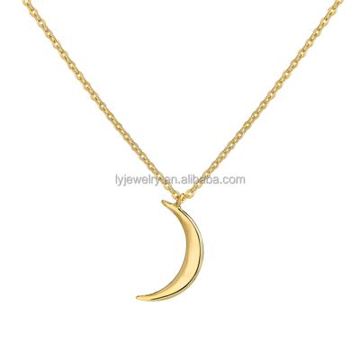 China Newest CLASSIC Italian Gold Moon Necklace For Women 925 Sterling Silver Jewelry for sale