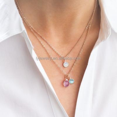 China popular 925 sterling silver cheap crystal necklace statement jewelry for sale