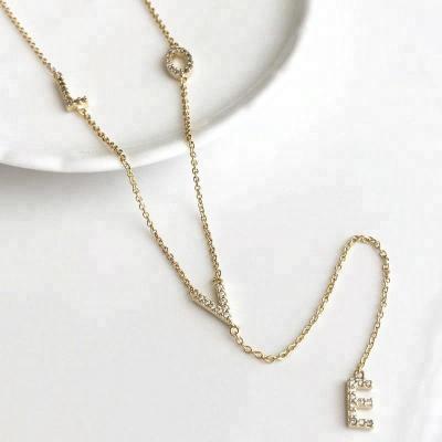 China Latest Popular Style Fashion Letter 925 Sterling Silver Jewelry Forever LOVE Y Shape Necklace CLASSIC for sale