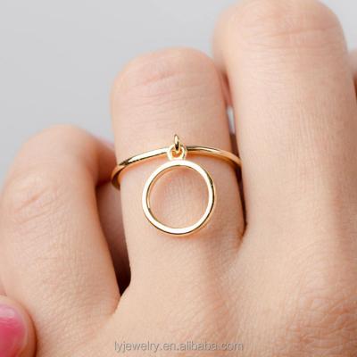 China Fine Quality 925 Sterling Silver Open Circle Casual / Sporty Dangle Ring Round Shape Silver Pendant Ring LYR0252 for sale