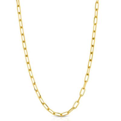 China TRENDY Fashion Sterling Silver Gold Plated Slim Chain Clip Necklace LYN0936 for sale