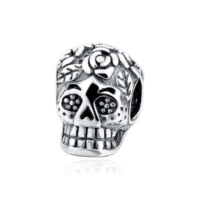 China Diy Sterling Silver Skull Beads CLASSIC Jewelry Charm LYB04106 for sale