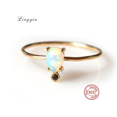 China Popular Jewelry LYR0326 925 Sterling Silver Mystic Opal Ring for sale