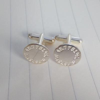 China 15MM Elegant Wholesale Silver Custom Logo Sublimation Cufflinks lyc003 for sale