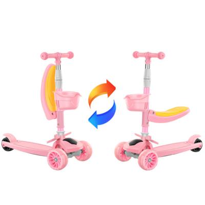 China Kids Balance Training Scooter Factory Direct Selling 3-in-1 Kids Scooter Height Adjustment Scooter With Foldable Seat 3 Instant Lightweight Wheels With Storage Box for sale