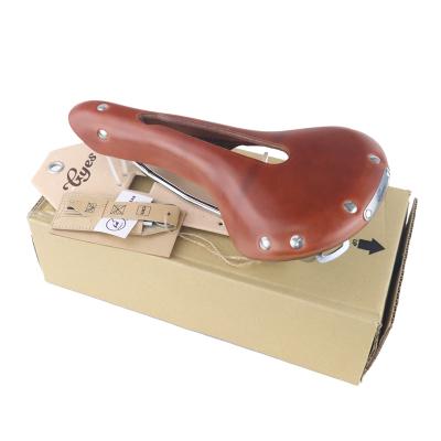 China Breathable/Durable/Comfortable/Taiwan Gyes GS-06H Retro Rivet Hollow Cow Hollow Seat Bicycle Bicycle Saddle Leisure Leather Breathable Bike for sale