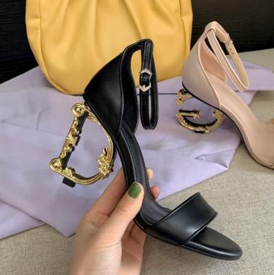 China Designer Genuine Leather Multi Color Gold Sandals Breathable High Quality Heels For Ladies Women Pumps Elegant Shoes Women's Luxury Heels for sale