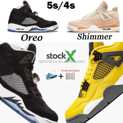 China Newest fashion trend basketball shoes high quality AJ 5 women retro OG lightning 4 5s Oreo sparkle mens fashion sneakers shoes shoes for men for sale