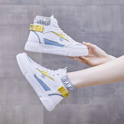 China New 2021 Girls Anti-skid Shoes Women Lace Up Sports Shoes Lightweight Comfortable High Cut Walking Sneakers for sale