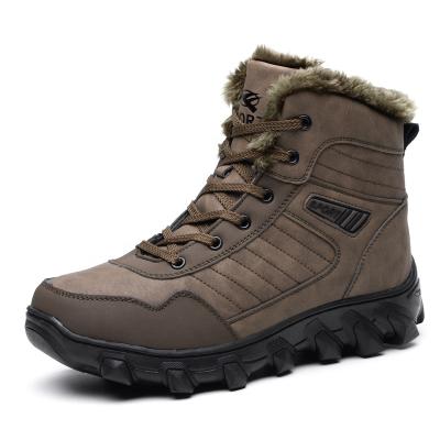 China 2021 Warm Winter Rubber Hike Boots Winter Snow Fur Men's Snow Boots Winter Boots Wholesale Waterproof Outdoor Shoes for sale