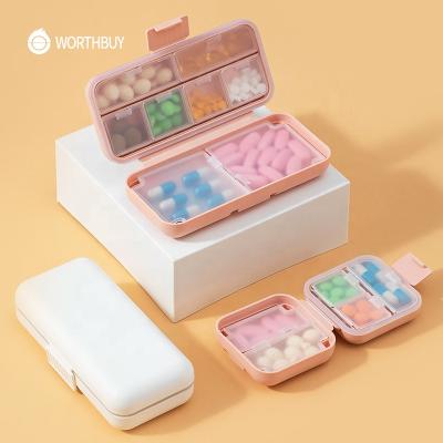 China PP Medicine Storage Box 8 Compartment Travel Pill Sealed Portable Case WORTHBUY for sale