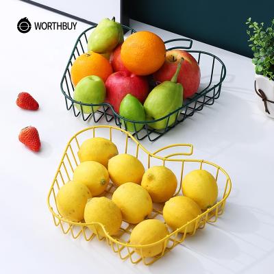 China WORTHBUY Multi-Function Vegetable Viable Fruit Basket Metal Fruit Bowl Bread Storage Basket Kitchen Storage Organizer for sale