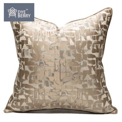 China Sustainable Dyeberry Gold And White Mottled Pattern Jacquard Plain Cushion Cover For Living Room for sale