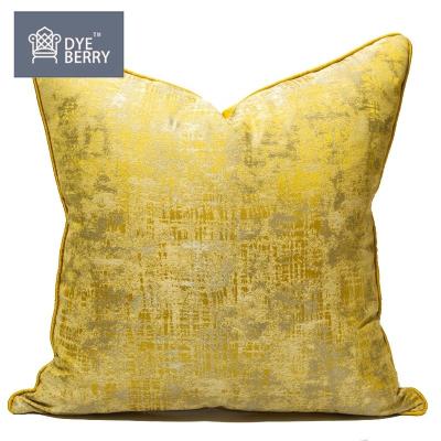 China Sustainable Dyeberry Gold Gray Silver Mottled Luxury Modern Square Jacquard Cushion Cover For Living Room for sale