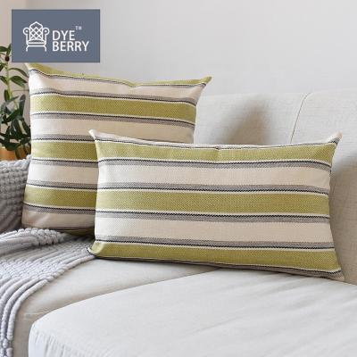 China Popular Fast Shipping Dyeberry Lattice Home Furniture Amazon Stripe Cotton Linen Tatami Tatami Pillow Popular Bedside Lattice Pillow Cover for sale