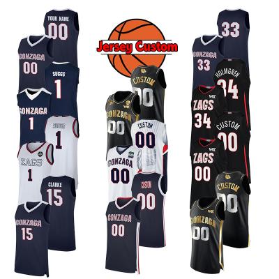 China Antibacterial Mens Gonzaga Bulldogs 0 Custom 1 Jalen Suggs 33 Navy Player College Basketball Tank Tops for sale