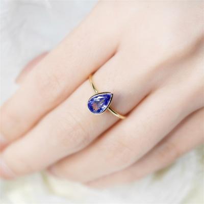 China TRENDY 18K Gold Tanzanite Fashion Stone Rings For Women's Jewelry High Quality Elegant Rings for sale