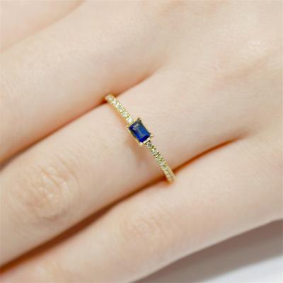 China Custom Made Fashion 18K Gold Sapphire Diamond Finger Ring For Women 2022 Blue Sapphire Jewelry for sale