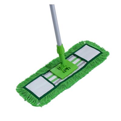 China Durable Indoor Yard Cotton Sport Broom Flat Head Fill Professional Industry Cleaning Brooms for sale