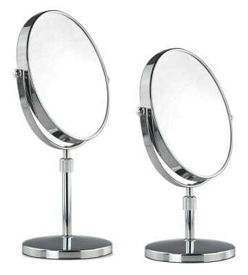 China Height Adjustable Espelho 2 Sided Wired 1X / 10X Magnifying Makeup Mirror No Batteries With Long Rod for sale