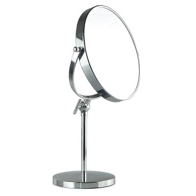 China Makeup Height Table Adjustable 2 Sided Top Concave And Convex Mirror With Round Movable Base for sale