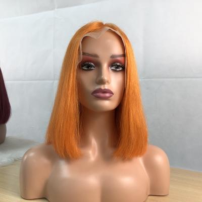 China Tip Luxury Top Quality Full Virgin Hair Malaysian Fumi Hair Bundles Lace Frontal Bobo Hair Quality Wig Orange Color for sale