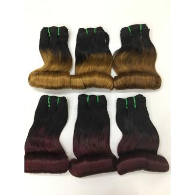 China Fumi Hair Egg Curl Ombre Colored Virgin Vietnam Most Popular Double Drawn Hair Double Drawn Hair Bundles Wholesale Price for sale