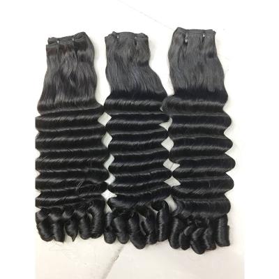 China Factory Wholesale Price Popular Double Drawn Human Hair Super Roma Curl Raw Virgin Hair Double Hair Bundles Natural Color for sale