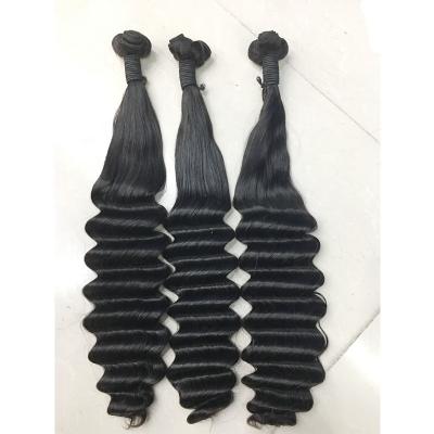 China 12A Super Grade Super Double Drawn Human Hair Double Drawn Raw Hair Bundles Brazilian Virgin Hair Deep Wave Half Cuticle Aligned Unprocessed for sale