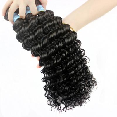 China 11A Cuticle Preserved Grade Unprocessed Virgin Brazilian Deep Wave Hair Bundles Natural Color Have Matching Lace Closure And Headband for sale