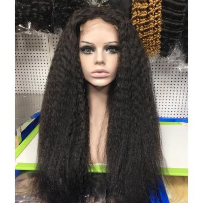 China Good Quality Hot Selling Lace Wigs Size Long Lace Front Wig Kinky Straight 300g Hair Bundles With 4x4 Lace Closure Wig Yaki Hair Wigs for sale