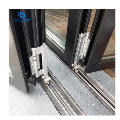 China Waterproof North America Nfrc Folding Doors Aluminum Glass Bifold Doors Weather Proof Standard Exterior Entry Standard For Project for sale