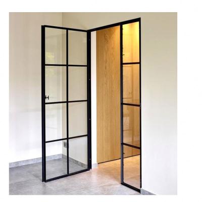 China Low E Proformance Style Crittal French Door High Quality Industrial High Glass Black Steel Window Design for sale