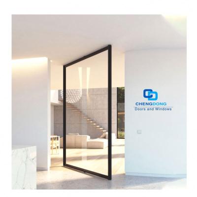 China Modern Modern Design Aluminum Windows And Steel Framed Pivot Hinged French Door From Chinese Doors Supplier Black for sale