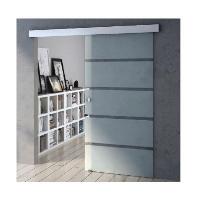 China 304 Stainless Steel Industrial Single Panel Glass Door Sliding Modern Interior Barn Doors for sale