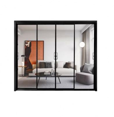 China Modern Double Tempered Glass 16mm Narrow Frame Aluminum Sliding Doors Price Philippines for sale