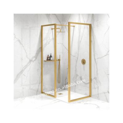 China Modern corner square shower enclosure with chrome shower room tempered glass aluminum shower box cabina de ducha for sale