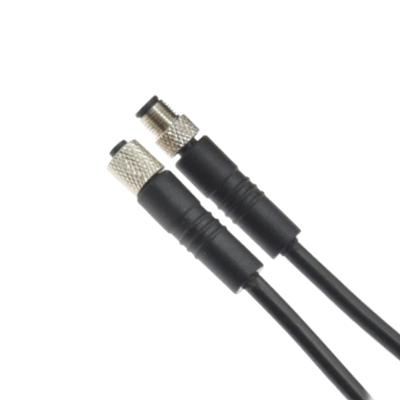 China 4 Pin Automotive Waterproof Cable Connector Cutstom M5 2 3 Male And Waterproof M5 Female Plug Electrical Cable Connector for sale